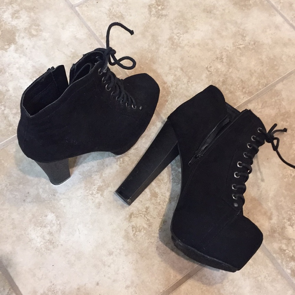 Black platform heels